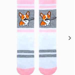 Hot Topic Corgi with Knife varsity crew socks